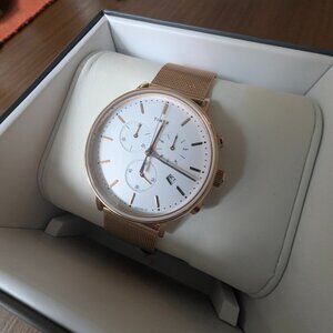 Timex Fairfield Chronograph 41mm Watch - Stainless Steel Mesh Band - Rose Gold